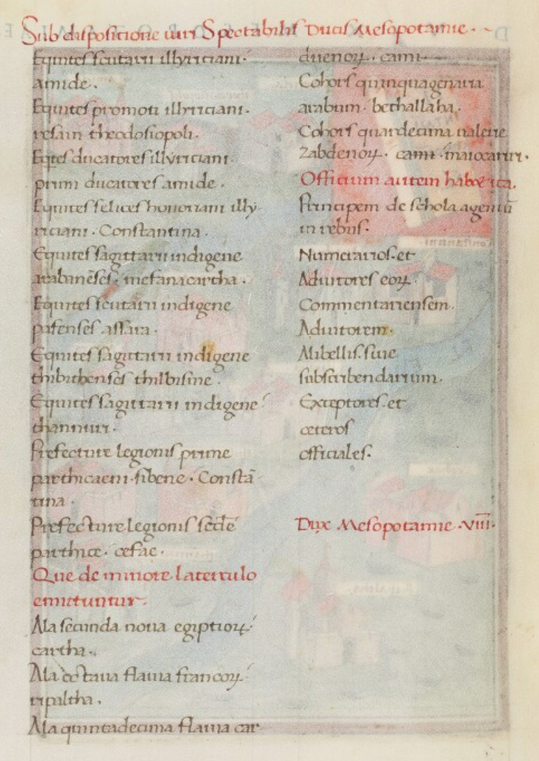Manuscript text page for Dux Mesopotamiae